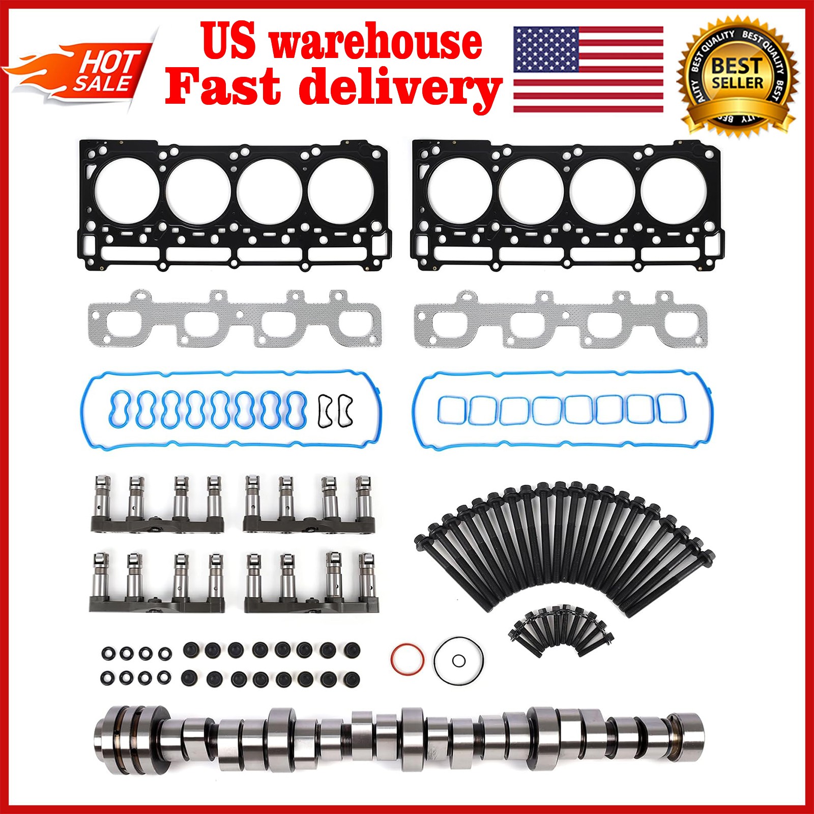 6.4 L Hemi MDS Lifters and Camshaft Kit for Dodge RAM Challenger Jeep 2011-2022
