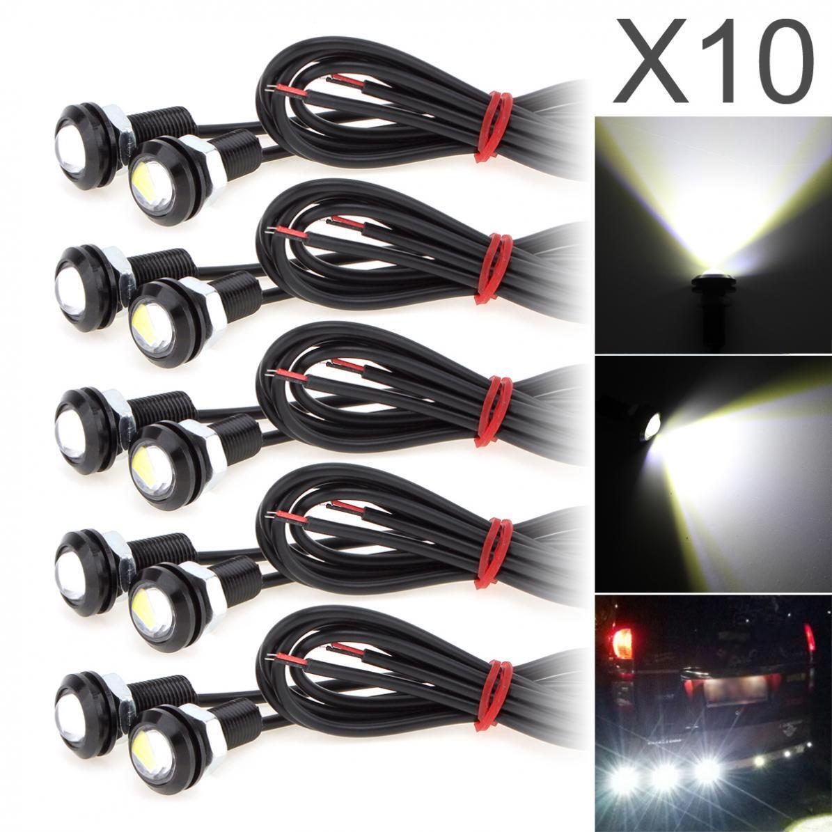 10x White Eagle Eye Lamps LED DRL Fog Daytime Running Car Light Tail Backup 12V