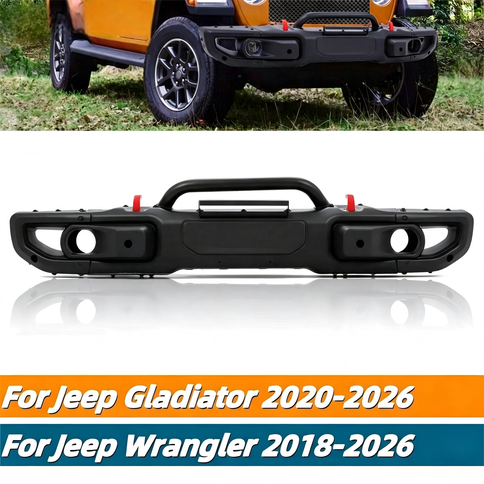 Steel Front Bumper Kit 10th Style For Wrangler JL Rubicon Gladiator 2018-2026