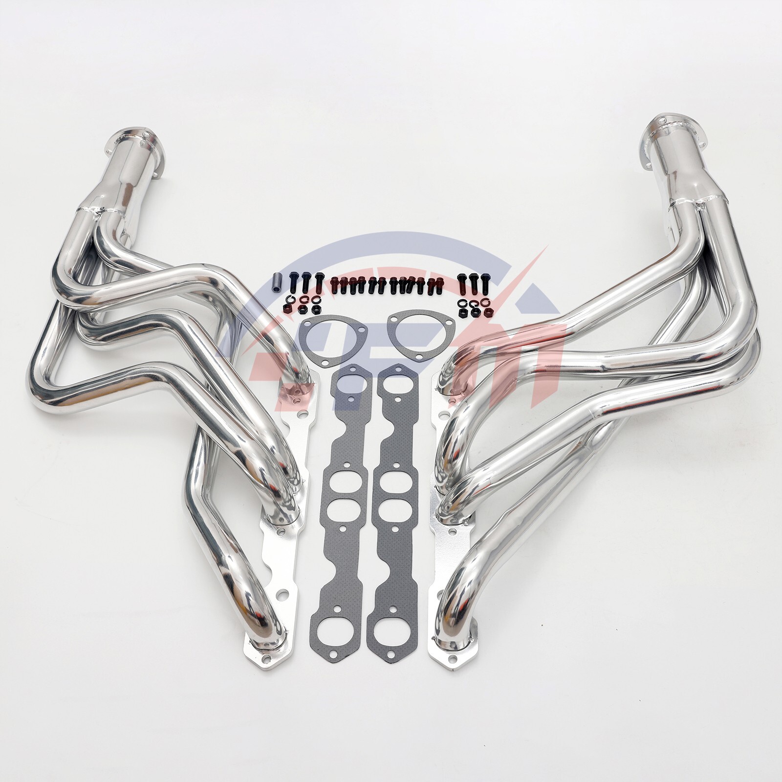 Long Tube Header For 64‑74 Chevelle El Camino Monte Carlo 283‑400ci Ceramic Coat