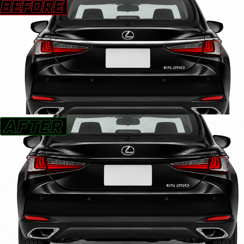 CHROME DELETE BLACKOUT VYNIL OVERLAY FOR 2019-2025 LEXUS ES 250 350 F TRUNK TRIM