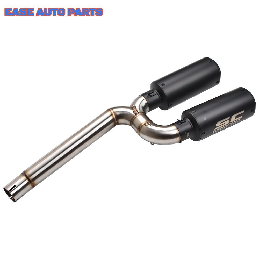 51MM Tips For Yamaha FZ6 FZ6N FZ6S 2004-2011 Black Exhaust Muffler Mid Link Pipe
