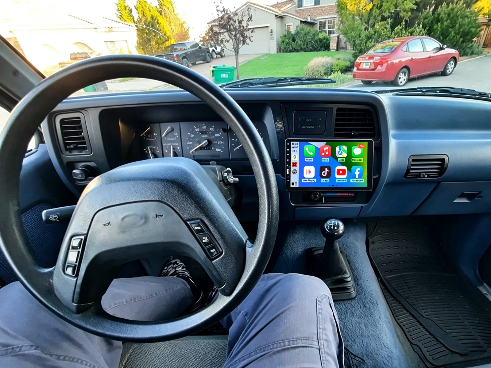 For 1989-1994 Ford Ranger Carplay Android Auto Single 1Din Car GPS NAV Radio FM