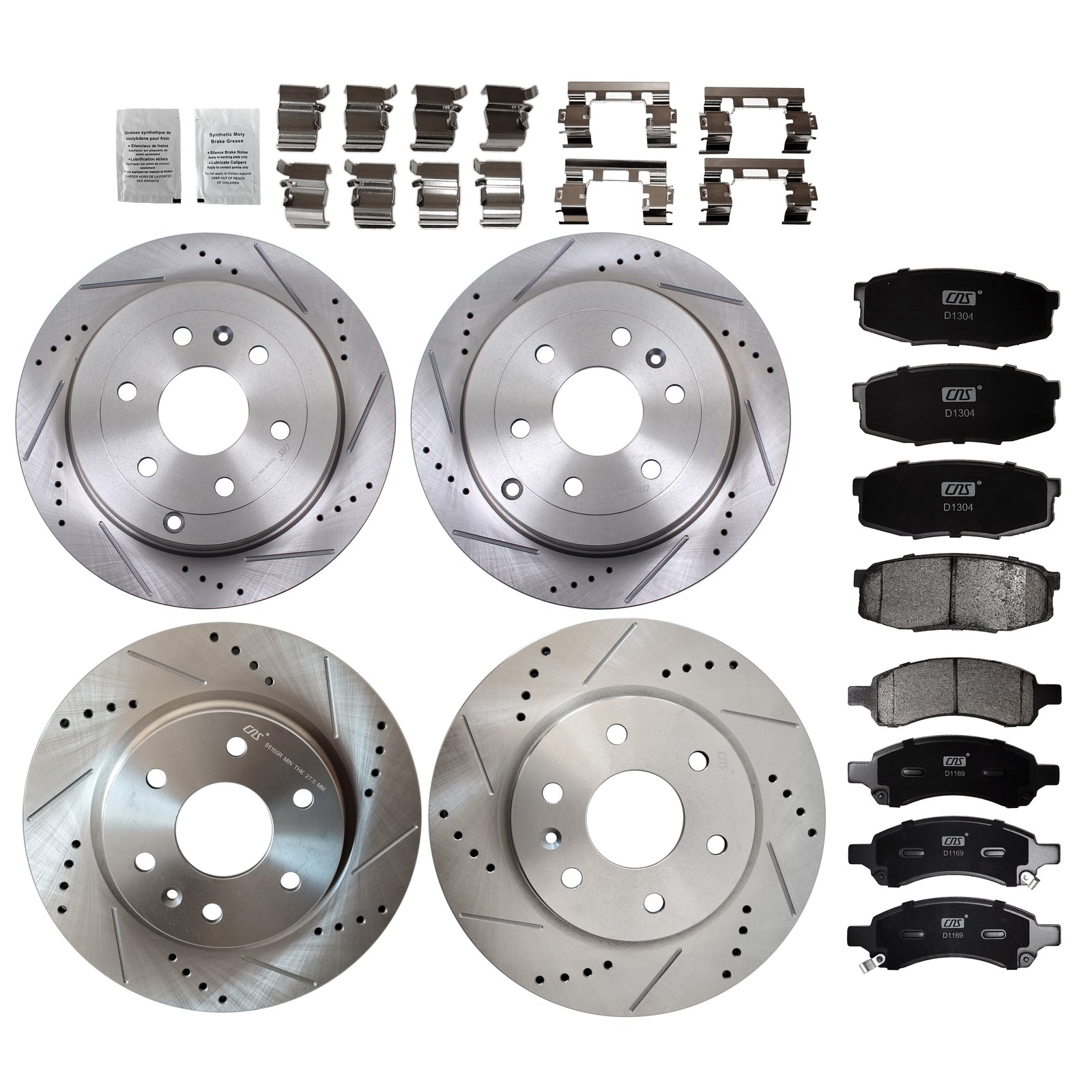 Discos de freno perforados y pastillas para Chevrolet Traverse 2009-2017