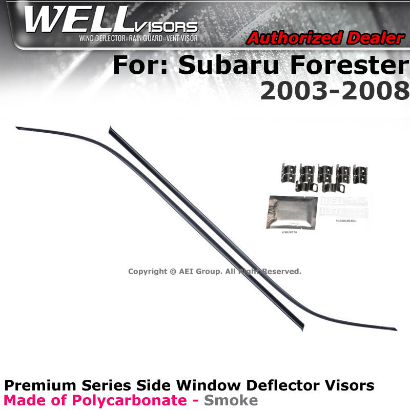 WELLvisors For Subaru Forester 03-08 Side Clip on Window Visors Clip-on