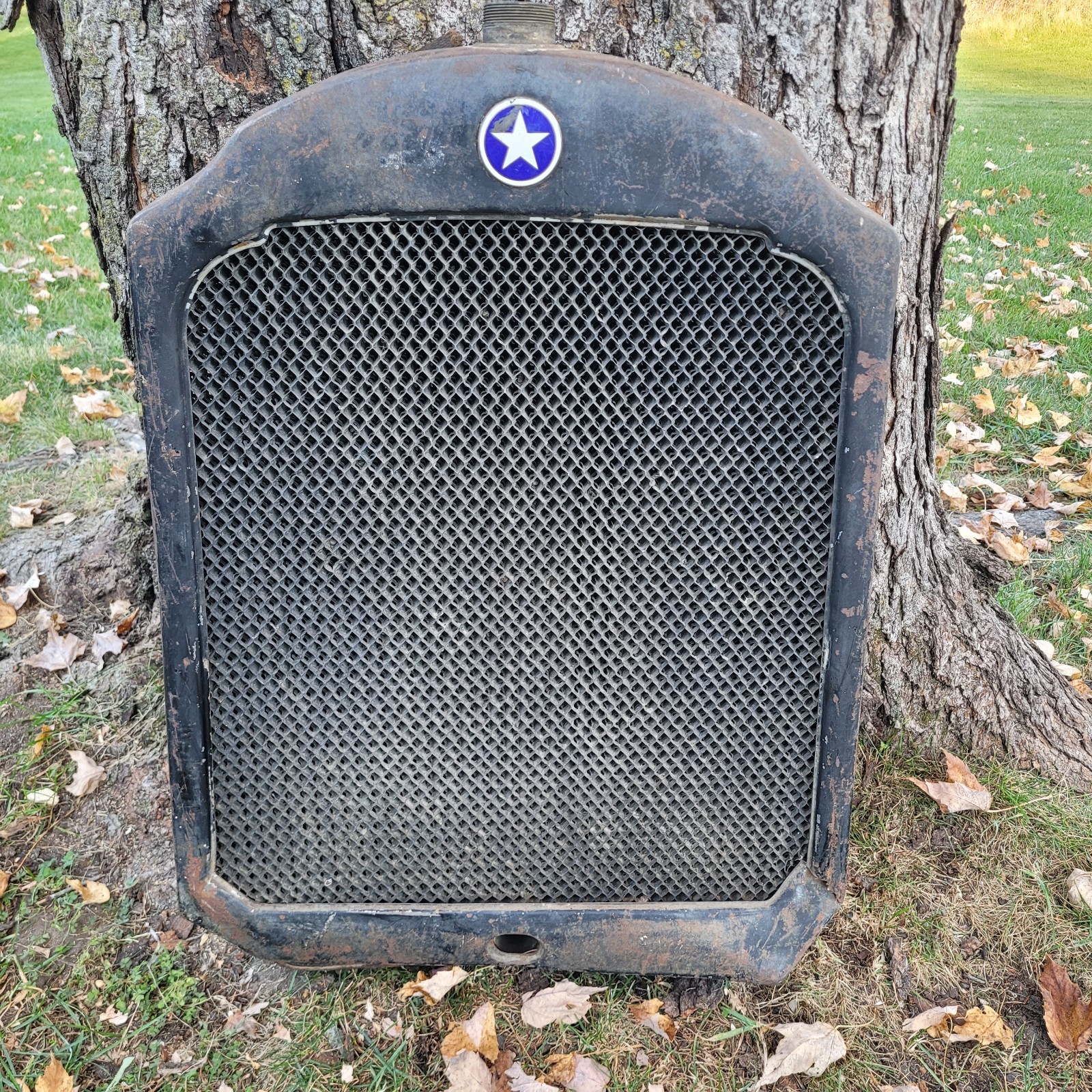 1924 STAR DURANT MOTORS GRILL RADIATOR W/BADGE EMBLEM ORNAMENT ORIGINAL
