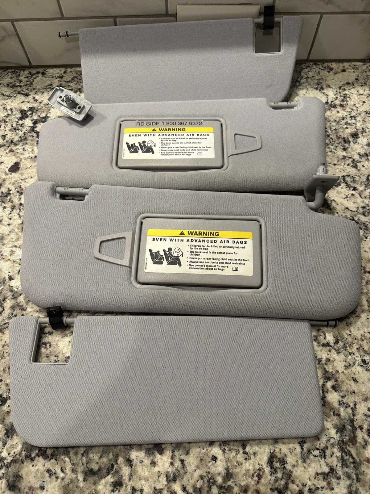03-09 Mercedes-Benz W211 E350 E550 E55 E63 Left Right Sun Visor Pair Gray OEM