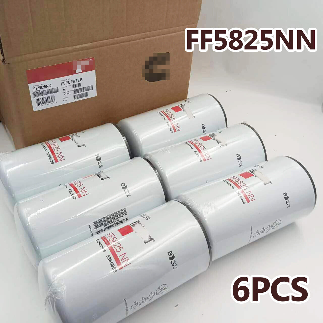 6PCS FF5825NN 5599456 For Fleetguard Fuel Filter NanoNet X15