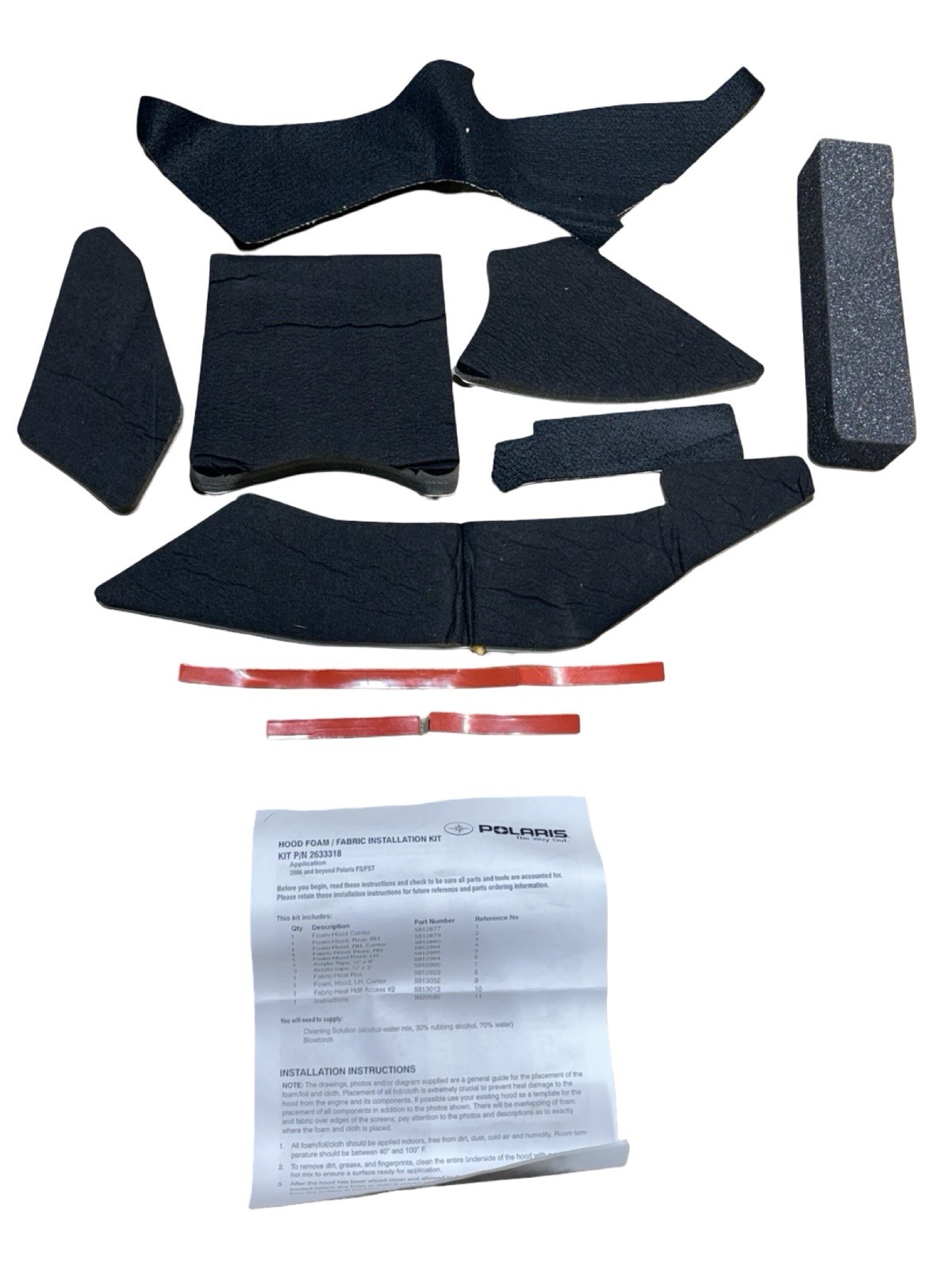 2006+ Polaris OEM FS/FST Hood Foam Kit 2633318