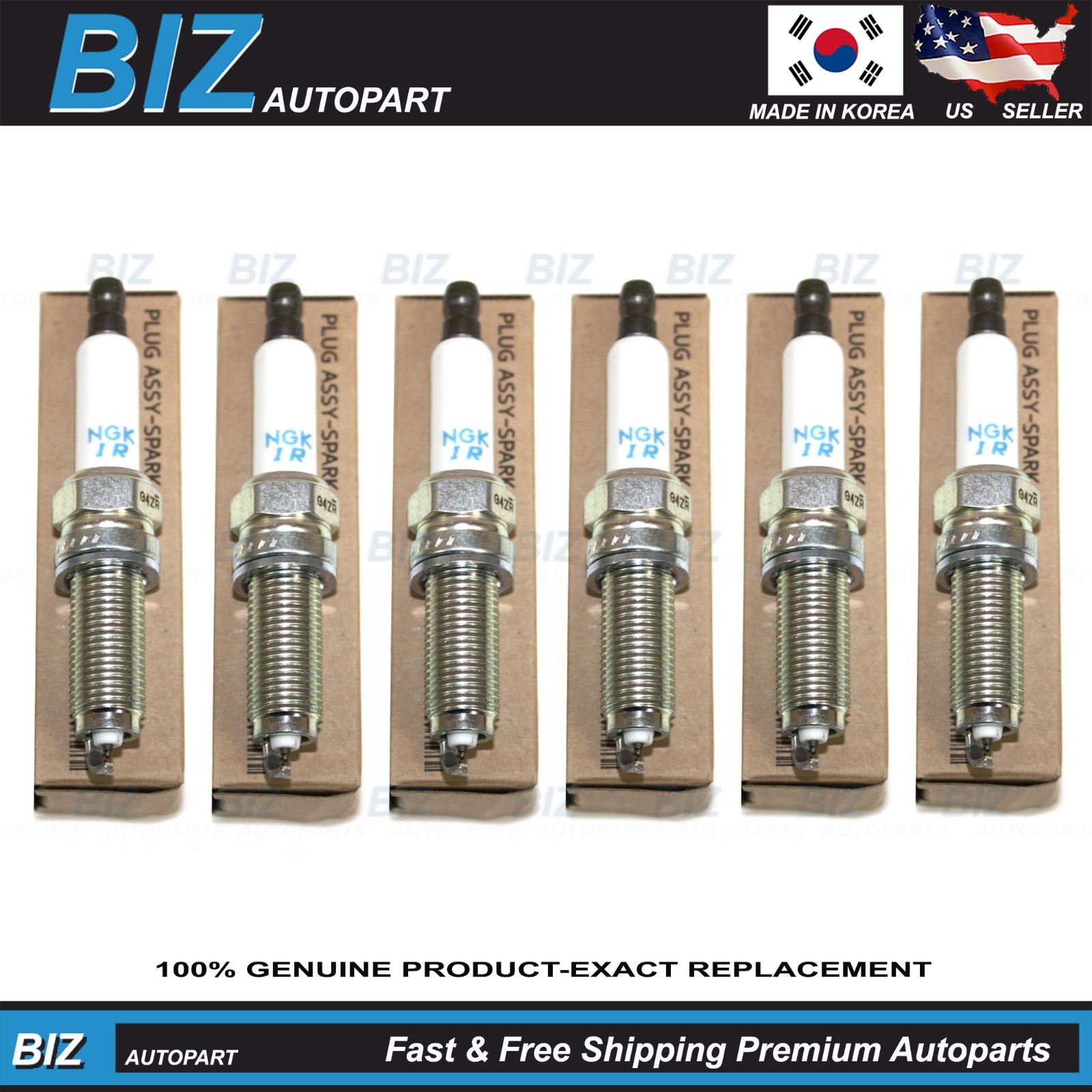 Genuine 6x Spark Plugs for 2021-2026 Genesis G70 G80 GV70 GV80 V6 18875-09085