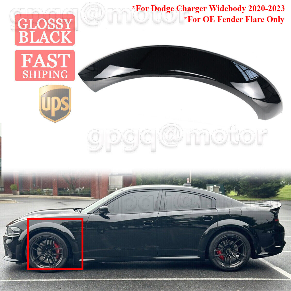 For Dodge Charger Widebody 2020-2023 Left Side Front Fender Flare Replacement