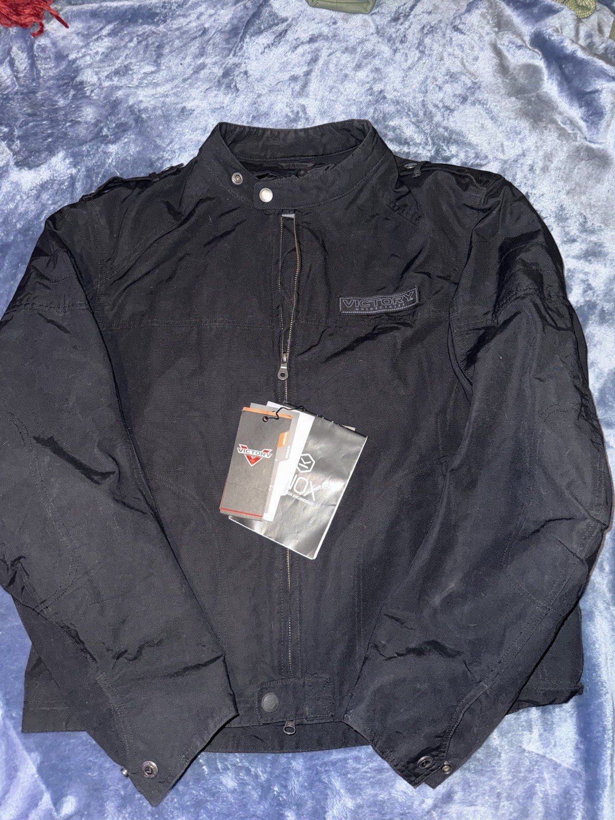 Xl Victory Motorcycle Jacket. Black with RemoShoulder/elbow Protection Brand New