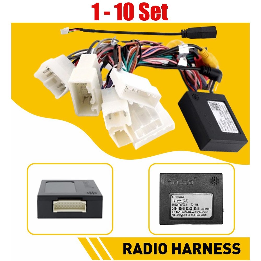 for Toyota 1-10Set Stereo Radio Power Wire Harness Cable Support Adapter JBL AMP