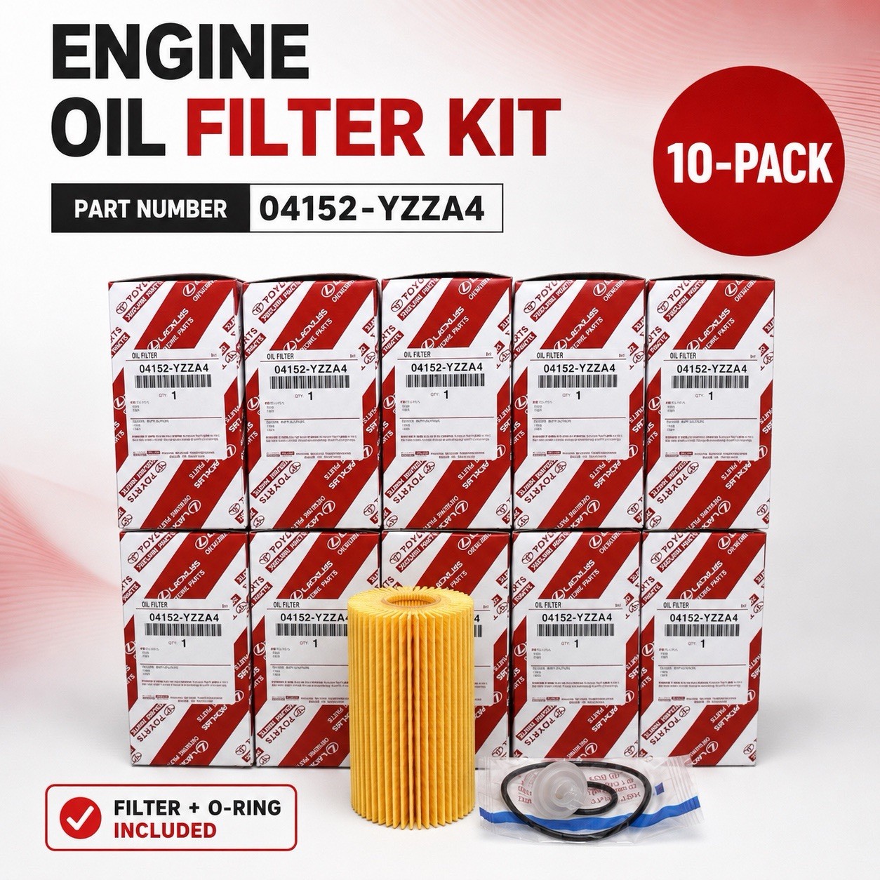TOYOTA LEXUS OIL FILTER 10 PACK GENUINE OEM 04152-YZZA4 TUNDRA SEQUIOA