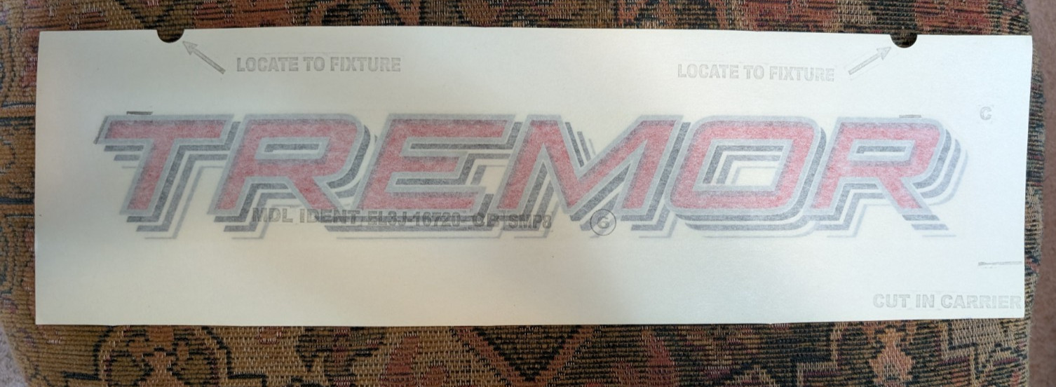 Pair NOS Genuine OEM Ford F-150 Tremor Bedside Decal Graphics