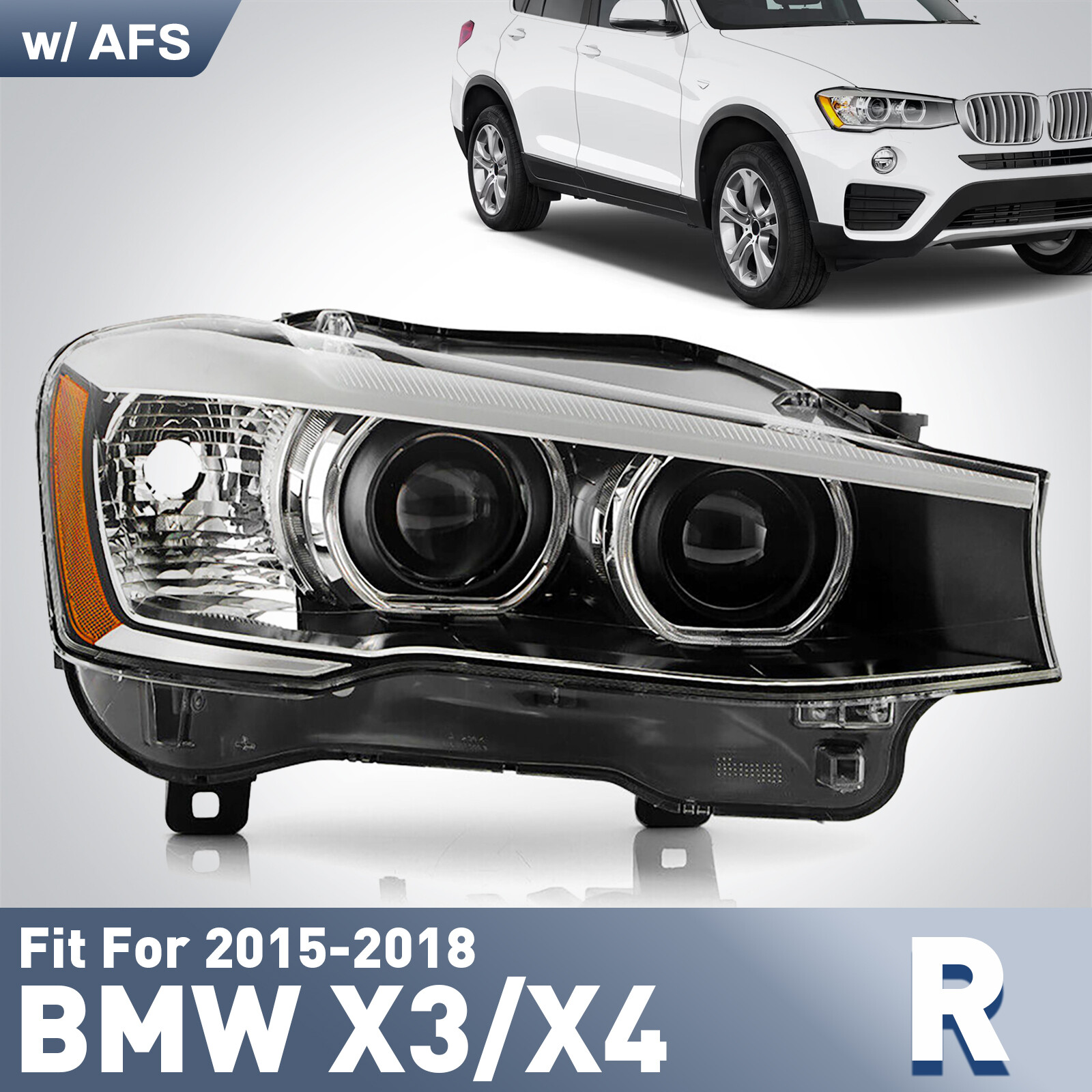 For 2015-2017 BMW X3 X4 F25 F26 HID/Xenon Headlight w/AFS Passenger Right Side