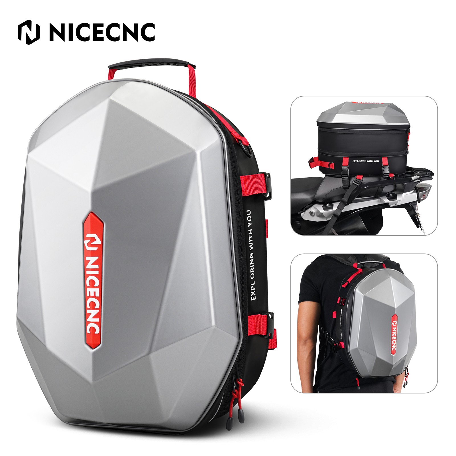 35L Motorcycle Seat Tail Bag Hard Shell Helmet Backpack Travel Luggage Storage 35L Motorcycle Seat Tail Bag Hard Shell Helmet Backpack Travel Luggage Storage