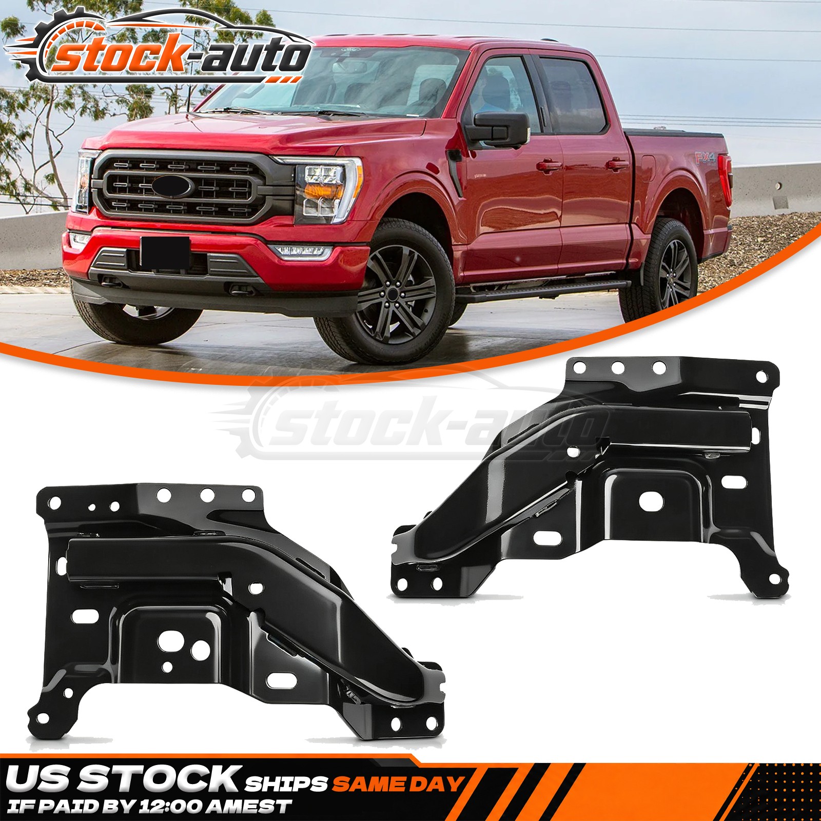2x Bumper Bracket For Ford F-150 2021-2023 Front LH & RH Side Mounting Plate New