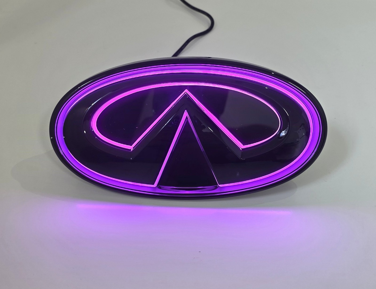 FOR 2018-2024 INFINITI Q50 COLOR CHANGING RGB LED GRILL EMBLEM Gloss Black