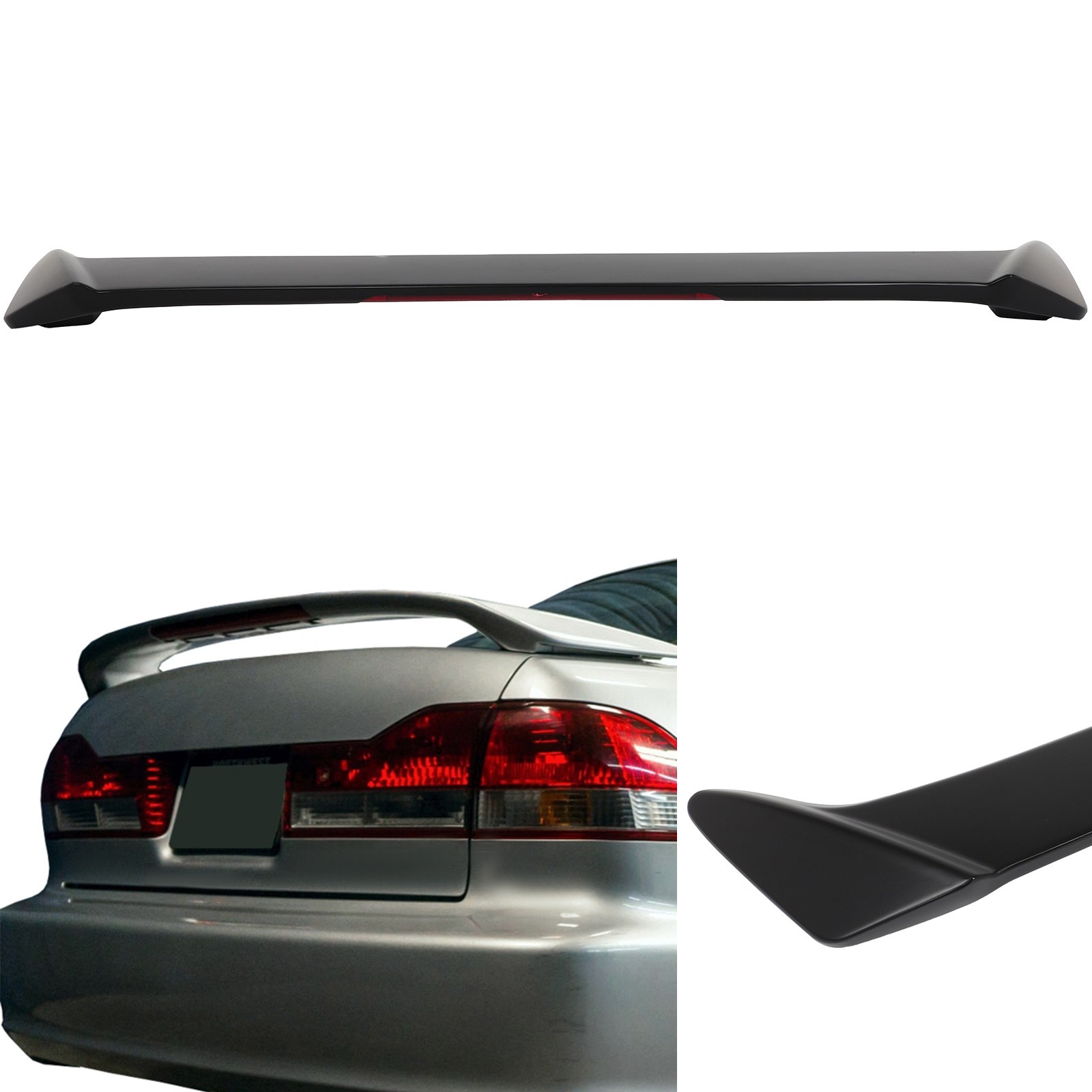 Unpainted Fits Honda Accord 1998-2002 Trunk Spoiler w/ 3rd Brake Light