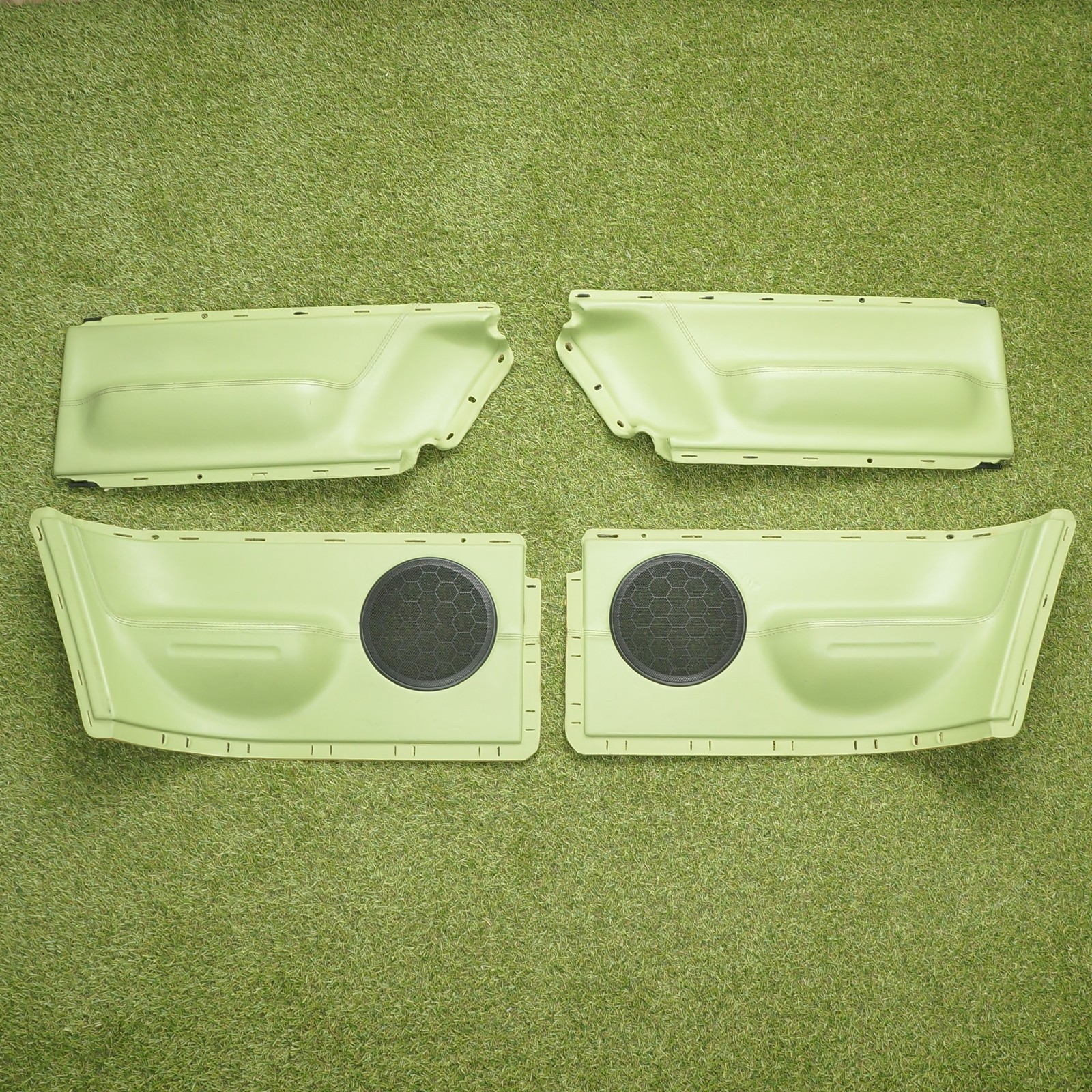 98-10 VW Beetle Turbo Coupe Door Panel Insert Leather Green Set Front Rear 4