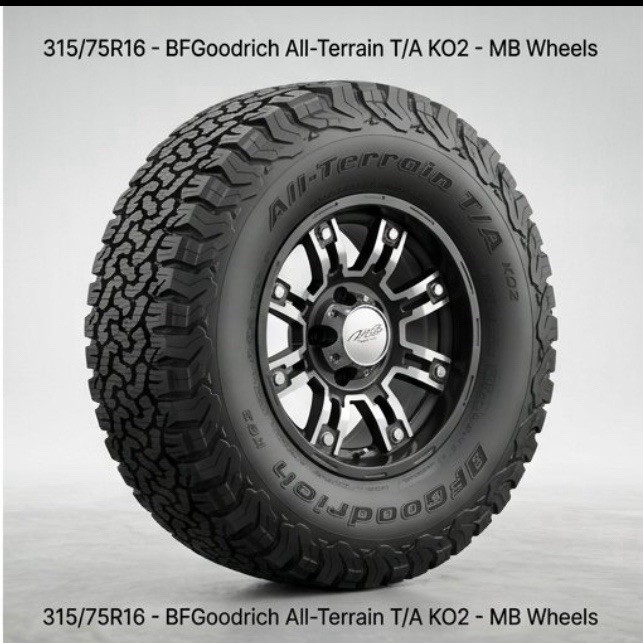 LT315/75R16 127/124R BFGoodrich Tire w/ MB Wheels Rims – 16” Truck/SUV LT315/75R16 127/124R BFGoodrich Tire w/ MB Wheels Rims – 16” Truck/SUV