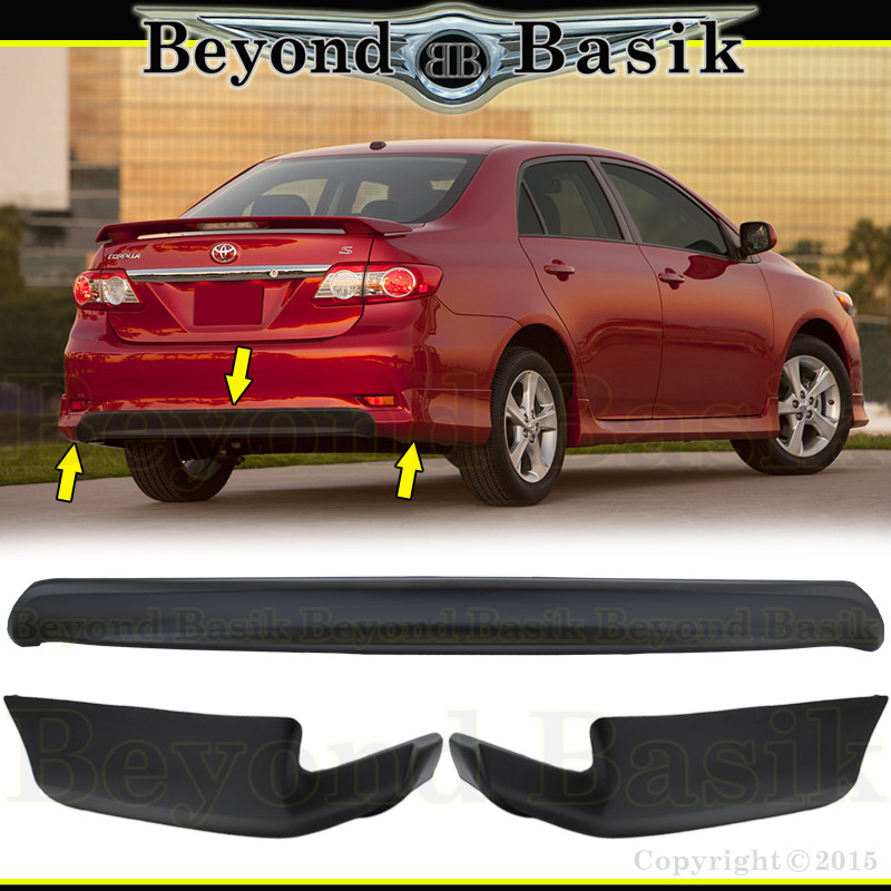 2011 2012 2013 Toyota Corolla Factory Style 3-Piece Rear Chins Lip Body Kit