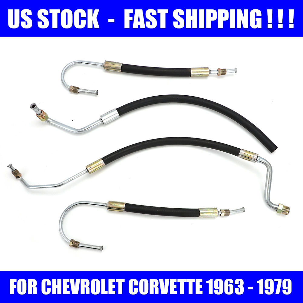 For 1963 - 1979 Corvette Power Steering Hose Set Kit Small Block C2 C3 # 1505010