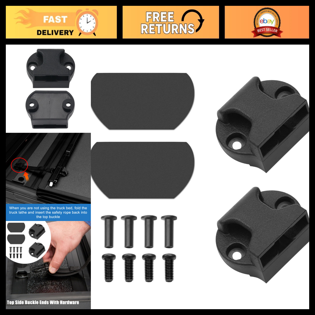 Buckle Assembly Kit for Bakflip Tonneau Covers - Top Side Replacement Hardware