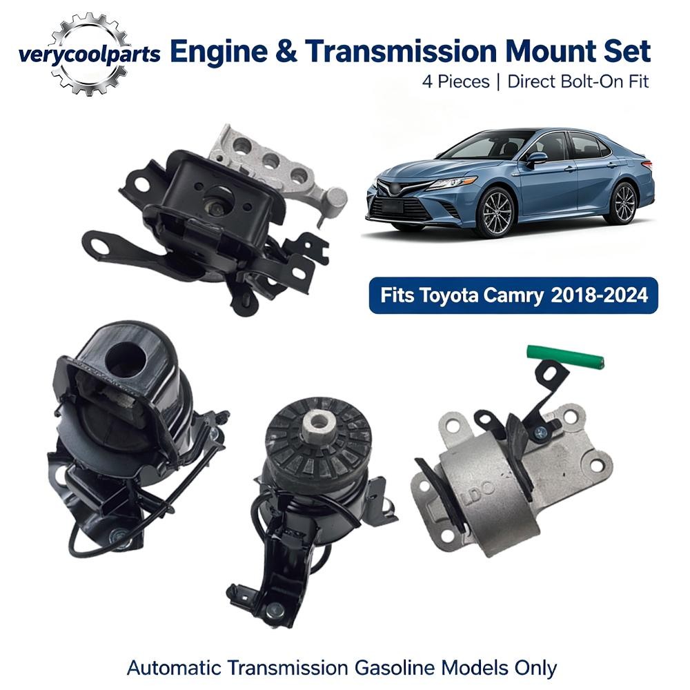 4x Engine Motor & Transmission Mount fits Toyota Camry 2018- 24 2.5L Auto Trans.