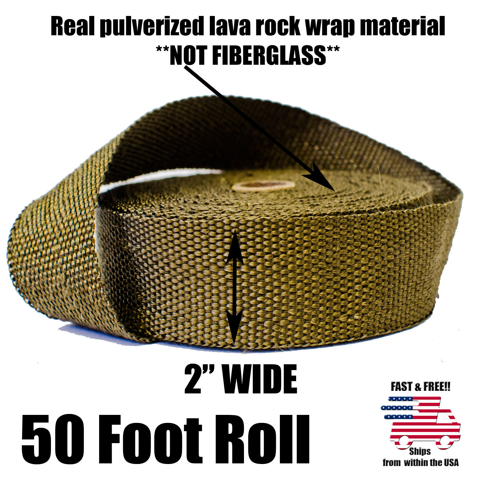 THERMAL ZERO LAVA EXHAUST WRAP HEADER PIPE HEAT INSULATION TAPE ROLL 2\