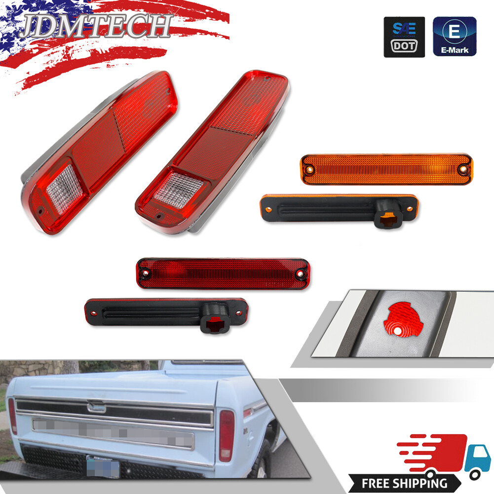 6Pcs Tail Light & Side Fender Kit For FORD F-150 F150 F250 Truck Bronco 78-79