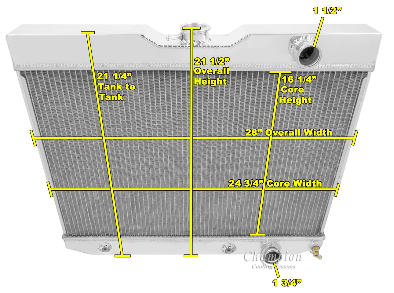 1959-1963 Chevy Impala All Aluminum 3 Row Core KR Champion Radiator