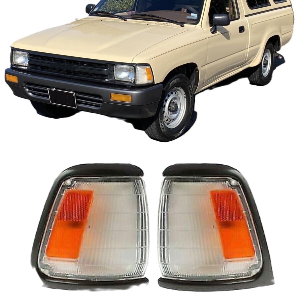 For 1989-1991 Toyota Pickup DLX/SR5 Front Cornering Signal Lights PAIR