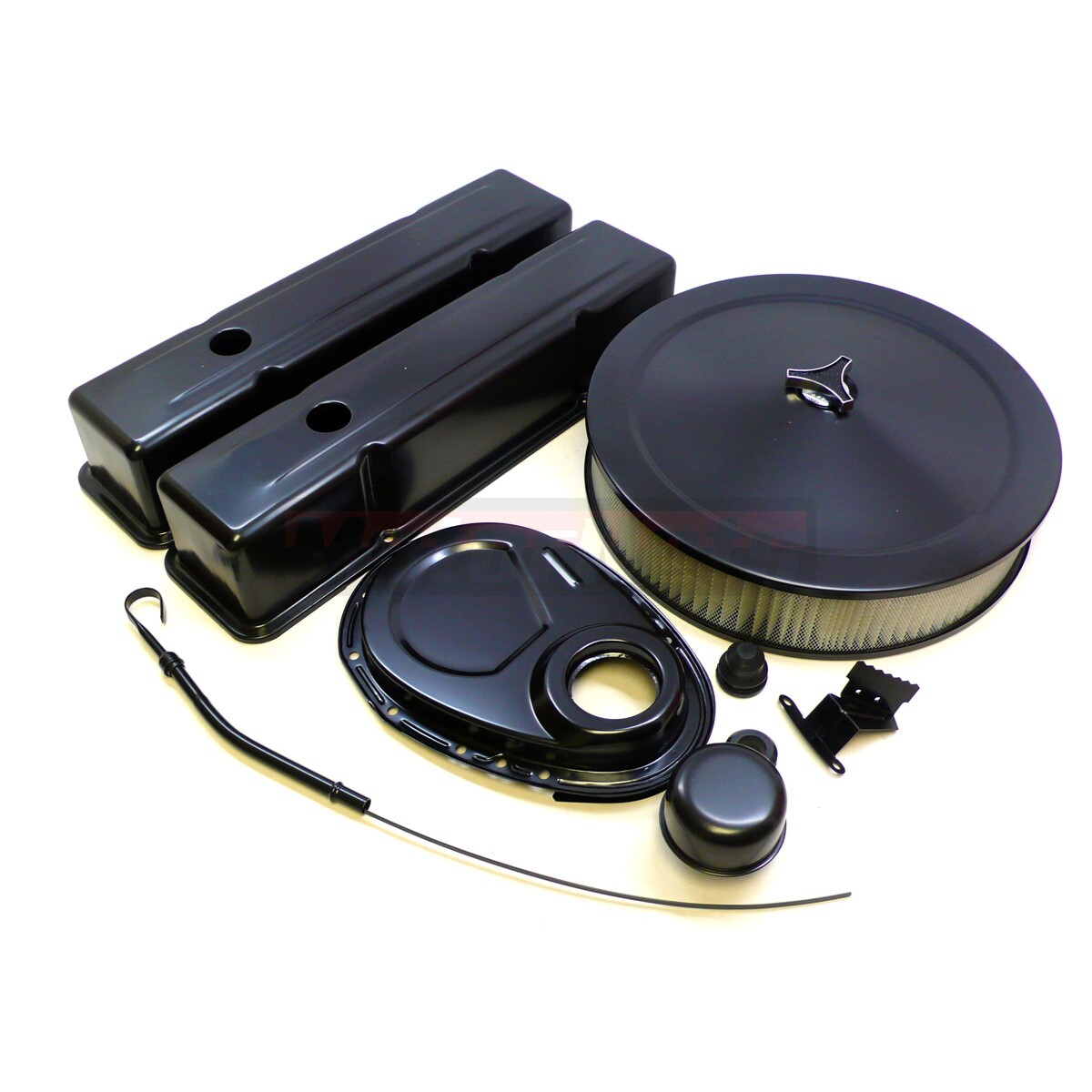 Black SBC Engine Dress Up Kit Tall Valve Cover 14\