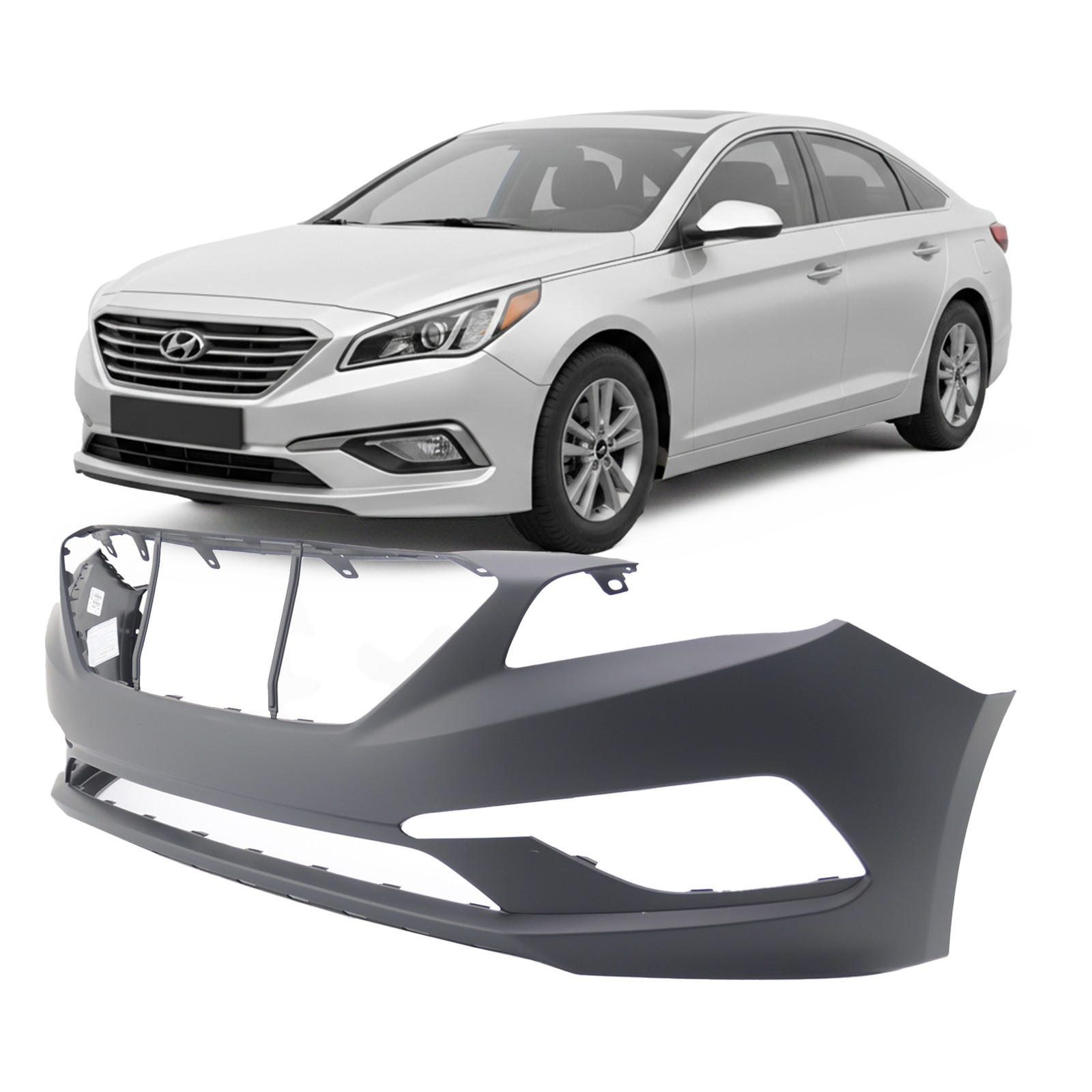 2015-2017 Hyundai Sonata 86511C2000 Primed Front Bumper Cover HY1000205