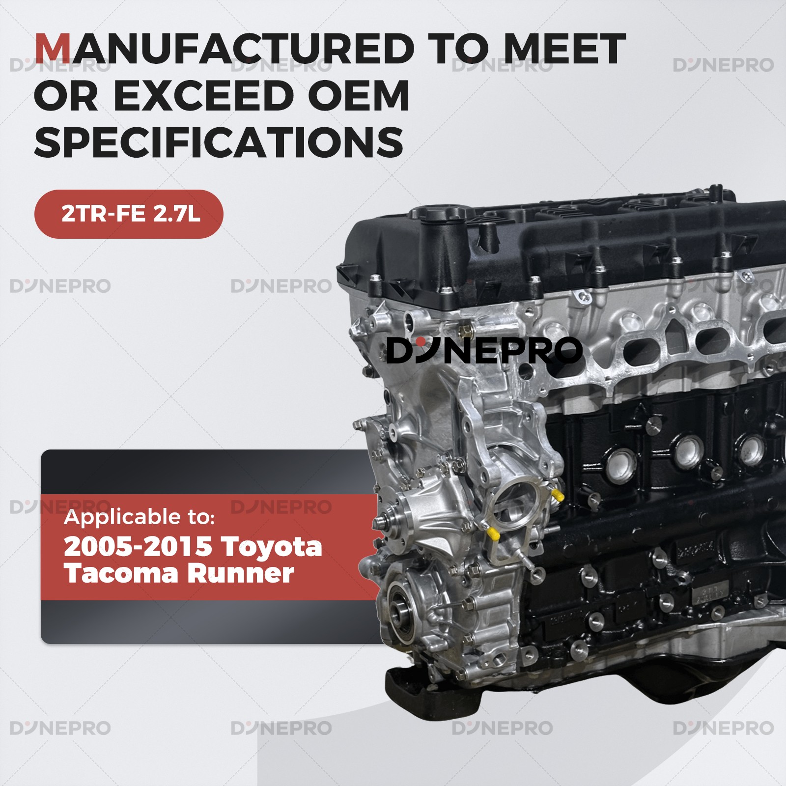 2TR-FE 2.7L Long Block Engine Motor For 2004-15 Toyota 4Runner Highlander Hiace