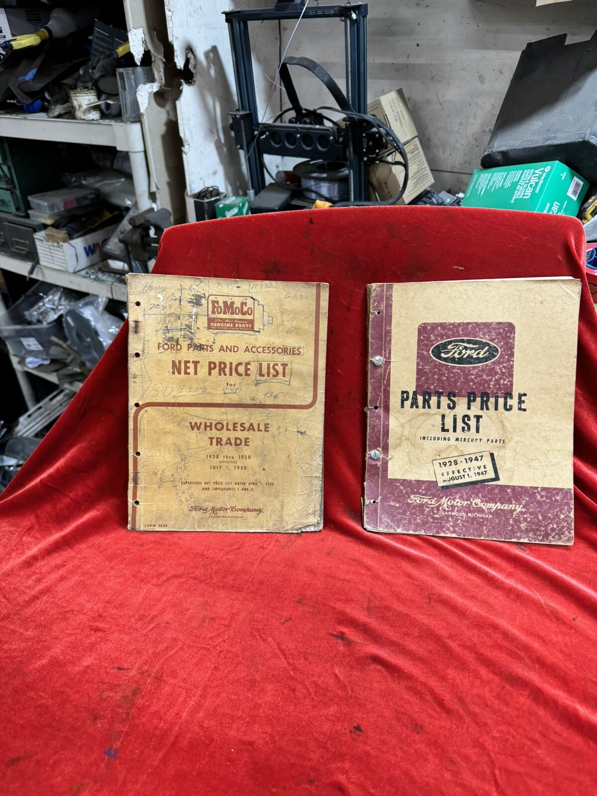 2 Vintage 1947 & 1950 FORD PARTS PRICE CATALOG ORIGINAL Mercury OEM FOMOCO