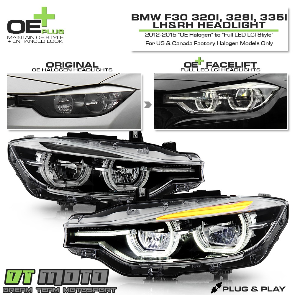[FULL LED LCI STYLE Fit Halogen] 2012-15 BMW F30 320i 328i 335i DRL Headlights