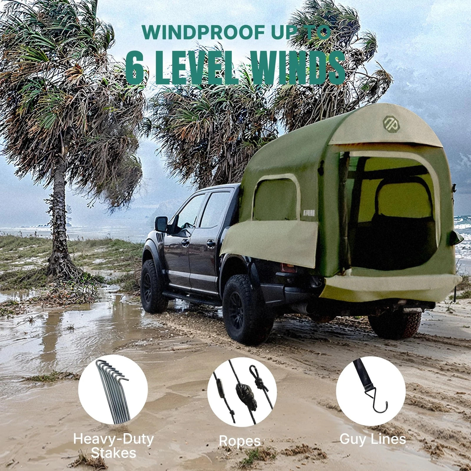 Niphean Truck Bed Tent + Air Mattress Bundle Full Size Pickup- 