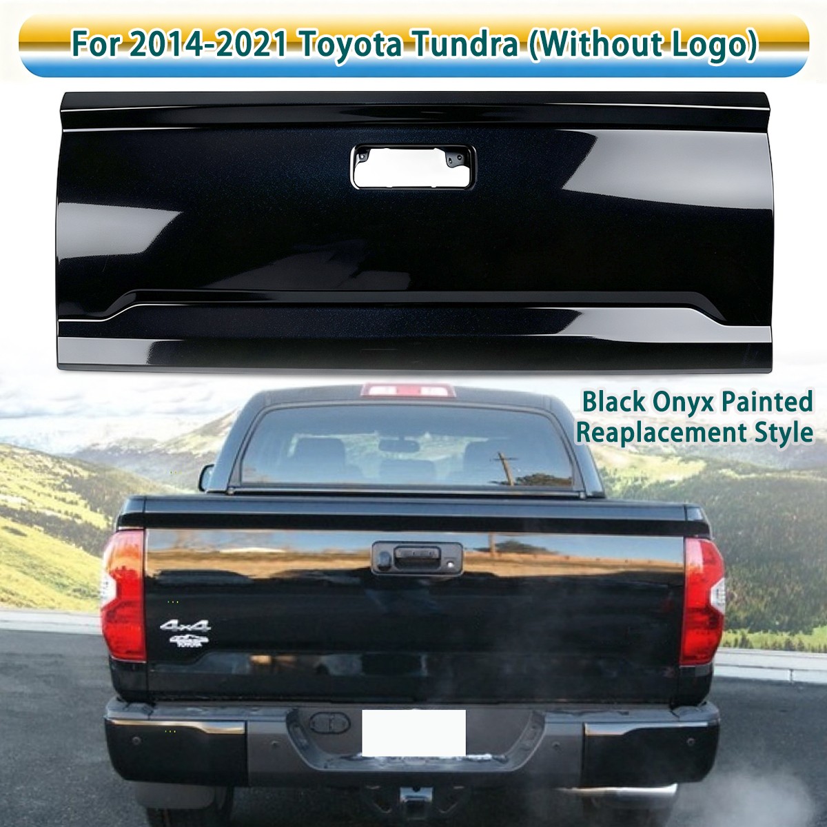 Black Onyx Steel Rear Tailgate Shell for 2014-2021 Toyota Tundra 4WD/RWD 2014-21