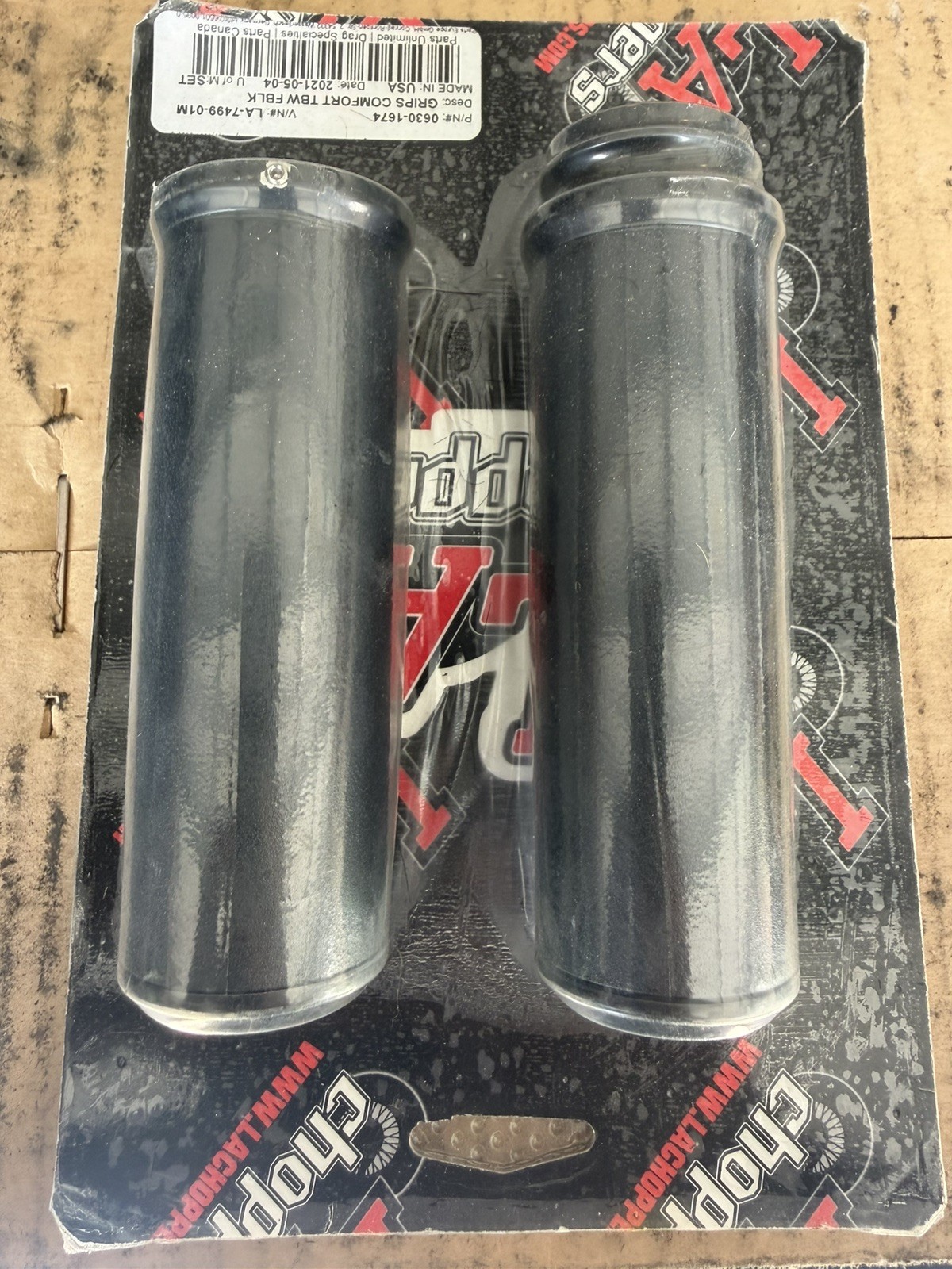 LA Choppers Flat Black Hand Grips Harley-Davidson 08-up Fly-by-Wire LA-7499-01M