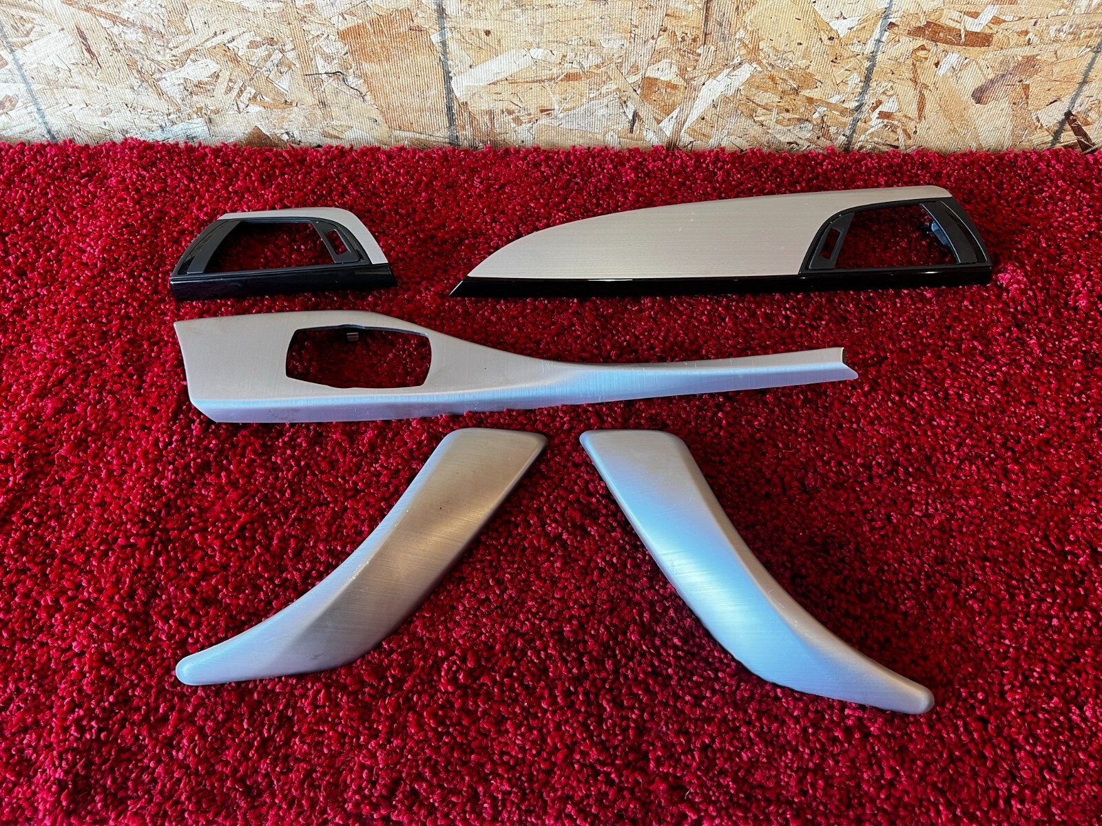 BMW 14-21 F22 BRUSHED ALUMINUM SILVER TRIM DASH DOOR CONSOLE MOLDING SET OEM 25K