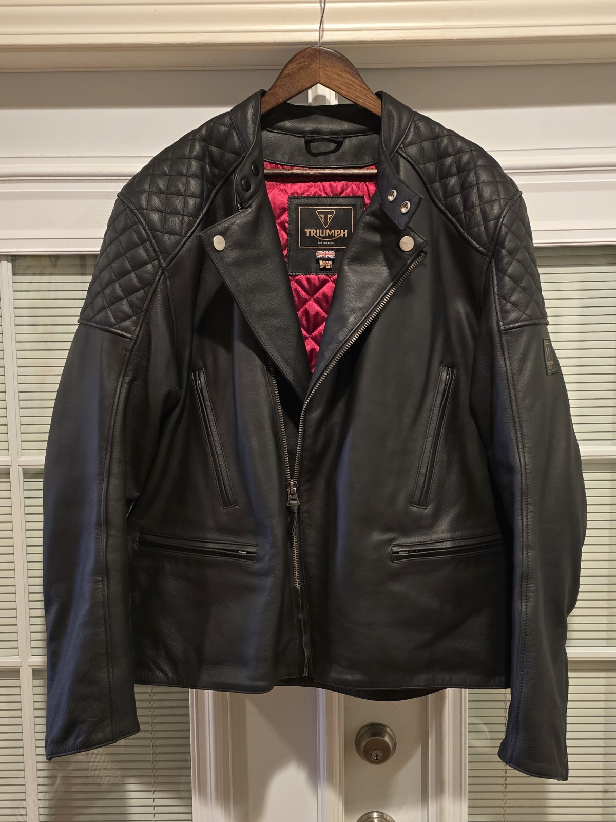 Triumph Braddan Asymmetric Leather Jacket MLES22100 XXL