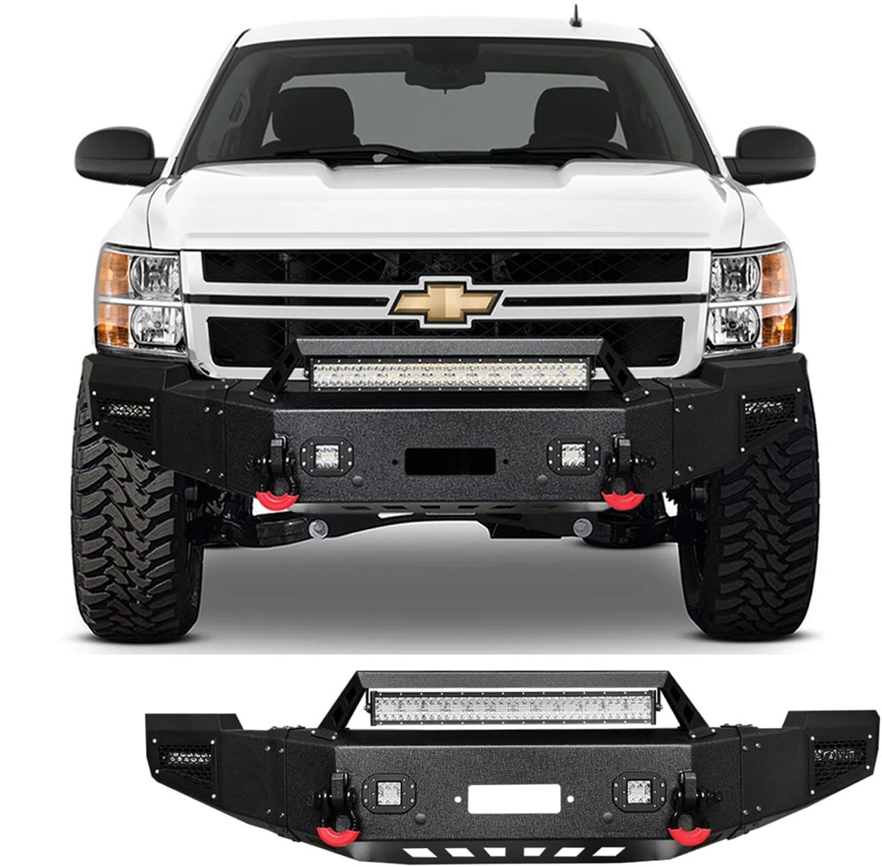 Vijay Front Bumper W/Lights For11-14 Chevrolet Silverado&Sierra 2500/3500 GMT900