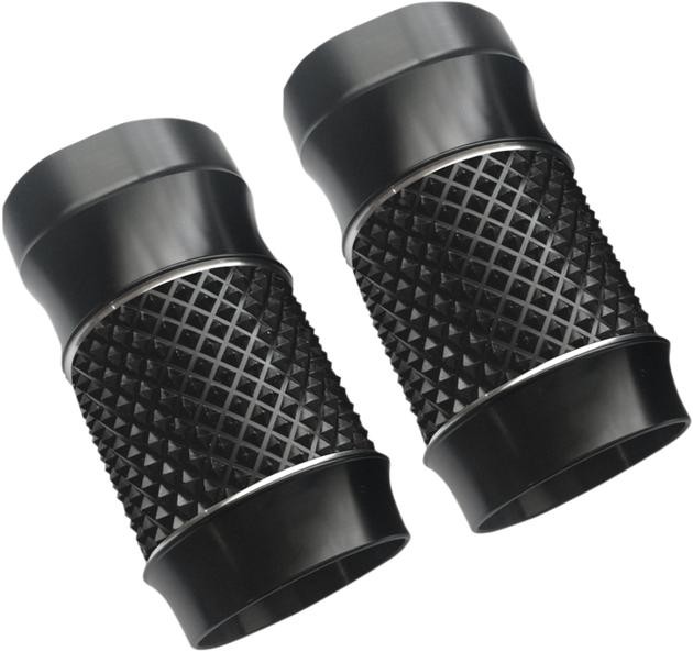 Eddie Trotta Fork Slider Cover Stock Cross-Cut Black #TC-962B Harley Davidson