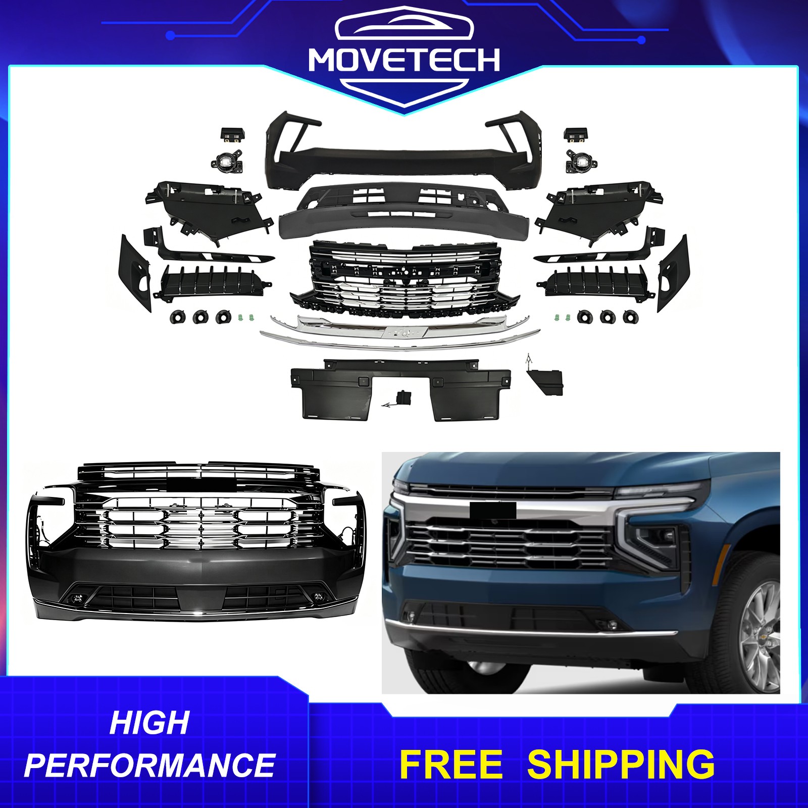 Complete Front Bumper Assembly Fits 2025-2026 Chevy Tahoe Premier Sport Utility