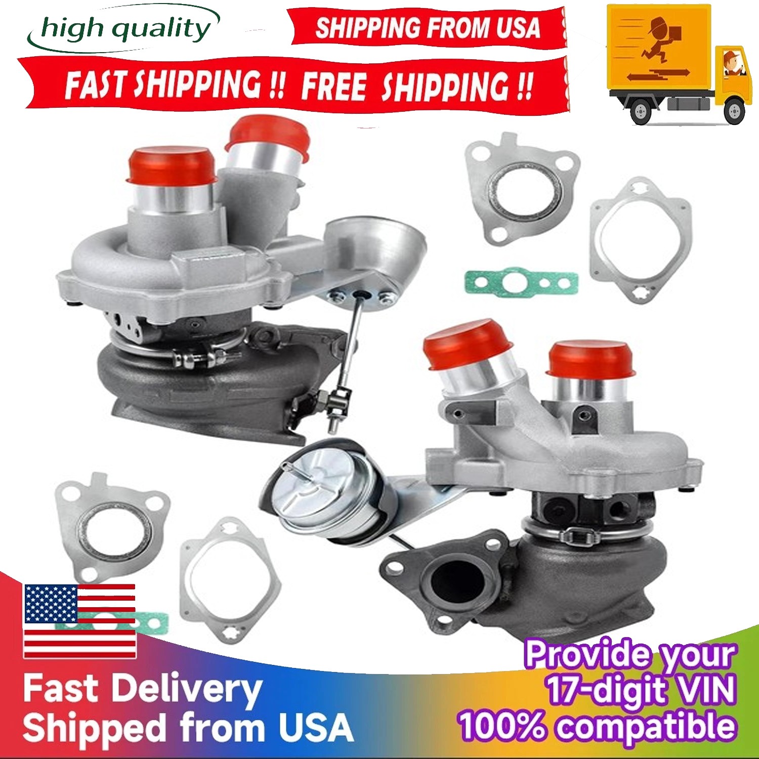 Upgrade Left +Right Turbo For Ford F150 F-150 3.5L V6 2013-2016 Gas Turbocharger