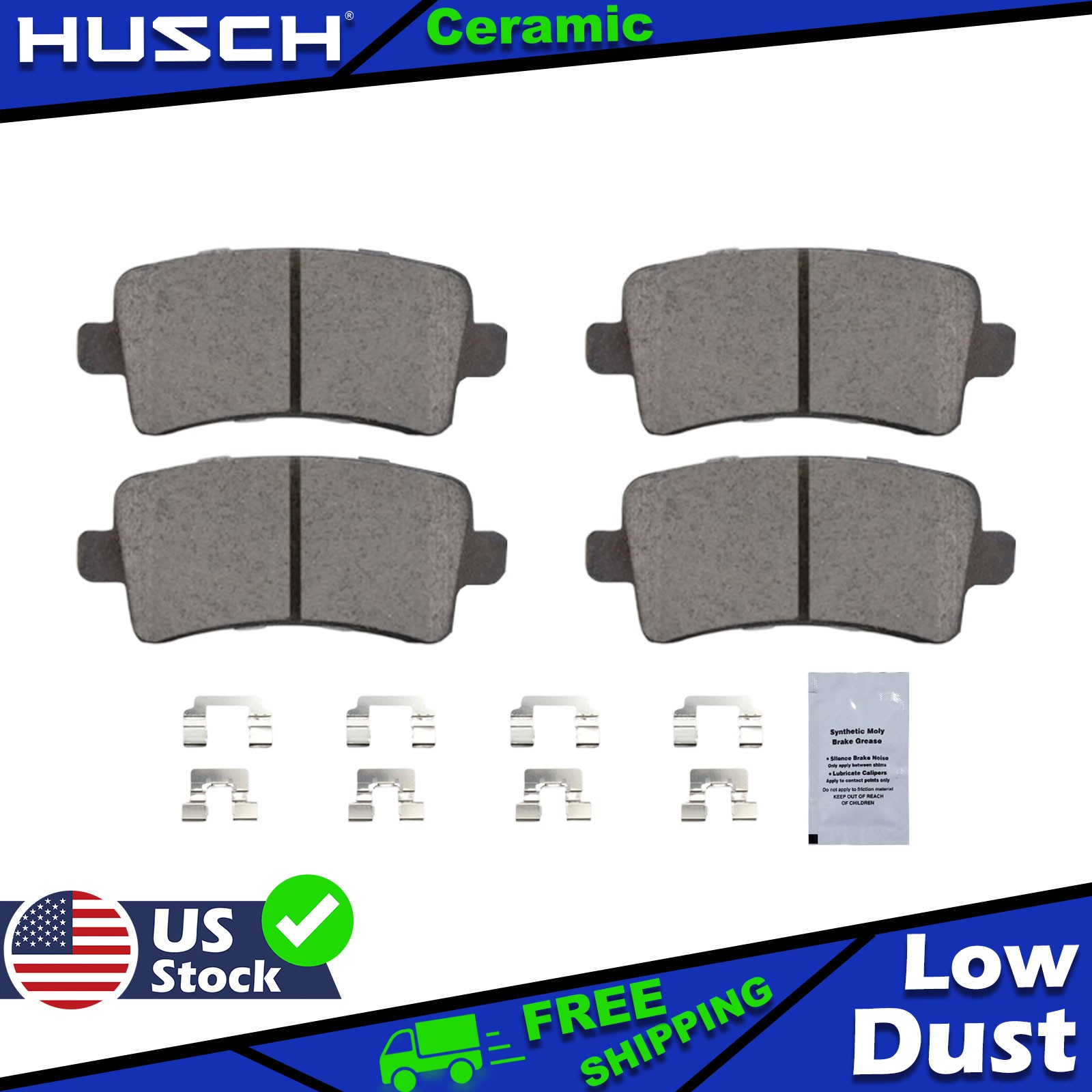 Rear Ceramic Brake Pad for Buick LaCrosse Regal Cadillac XTS Chevy Impala Malibu