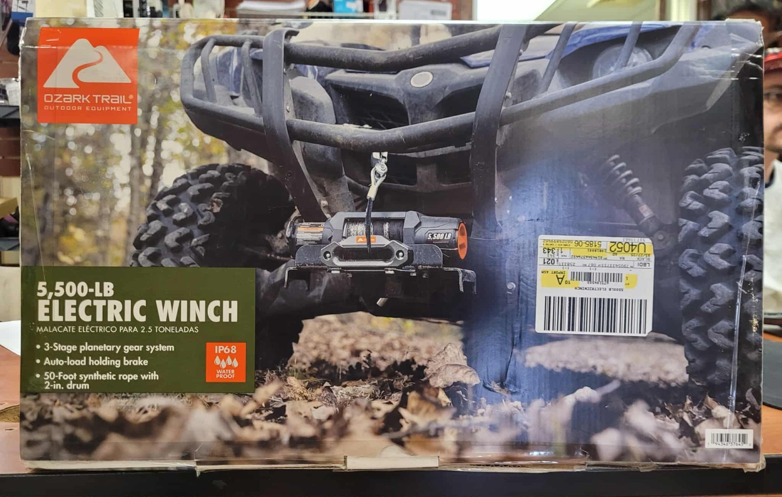 Ozark Trail 5500LB UTV Electric Winch with Wired Remote, Synthetic Rope, NEW